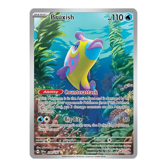 Bruxish - 200/191 (SSP) #200/191 Illustration Rare (Holofoil Near Mint) SV08: Surging Sparks Pokemon: 2024