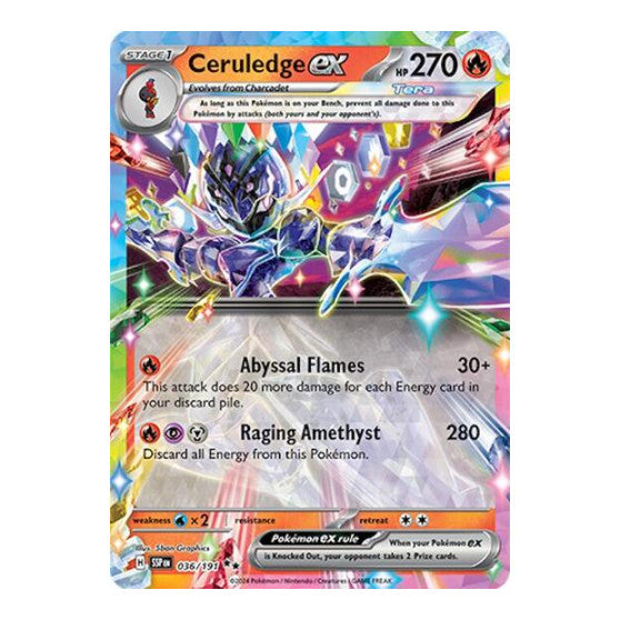 Ceruledge ex (SSP) #036/191 Double Rare (Holofoil Lightly Played) SV08: Surging Sparks Pokemon: 2024