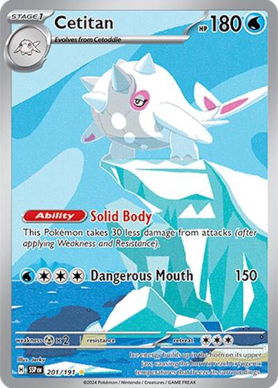 Cetitan 201 191 (SSP) #201/191 Illustration Rare (Holofoil Near Mint) SV08: Surging Sparks Pokemon: 2024
