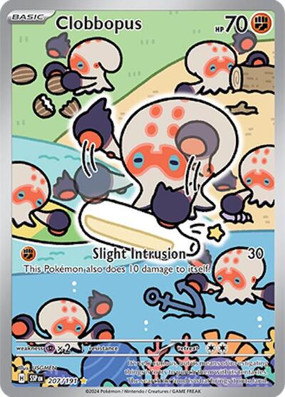 Clobbopus 207 191 (SSP) #207/191 Illustration Rare (Holofoil Near Mint) SV08: Surging Sparks Pokemon: 2024