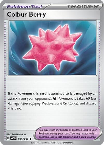 Colbur Berry (SSP) #168/191 Uncommon (Moderately Played) SV08: Surging Sparks Pokemon: 2024