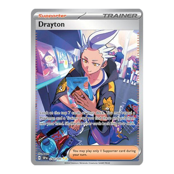 Drayton - 244/191 (SSP) #244/191 Special Illustration Rare (Holofoil Near Mint) SV08: Surging Sparks Pokemon: 2024