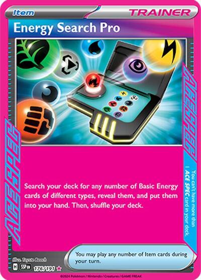 Energy Search Pro (SSP) #176/191 ACE SPEC Rare (Holofoil Near Mint) SV08: Surging Sparks Pokemon: 2024
