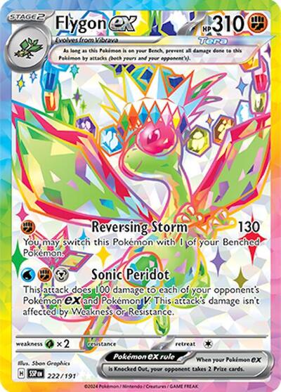 Flygon ex 222 191 (SSP) #222/191 Ultra Rare (Holofoil Near Mint) SV08: Surging Sparks Pokemon: 2024