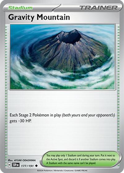Gravity Mountain (SSP) #177/191 Uncommon (Near Mint) SV08: Surging Sparks Pokemon: 2024