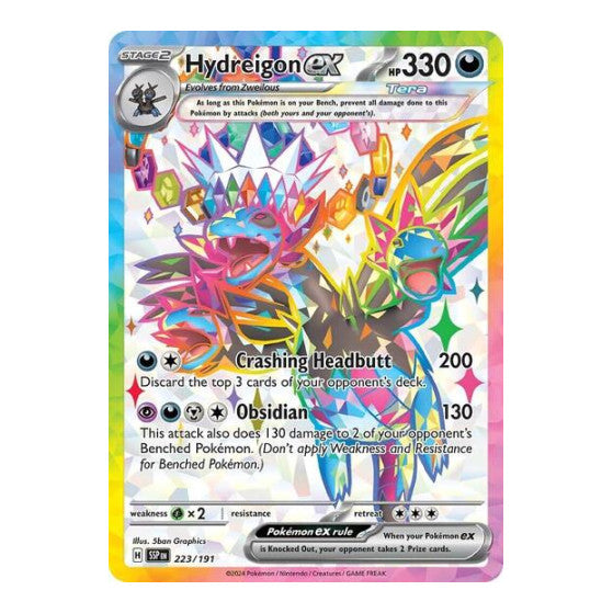 Hydreigon ex - 223/191 (SSP) #223/191 Ultra Rare (Holofoil Near Mint) SV08: Surging Sparks Pokemon: 2024