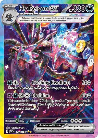 Hydreigon ex 240 191 (SSP) #240/191 Special Illustration Rare (Holofoil Near Mint) SV08: Surging Sparks Pokemon: 2024
