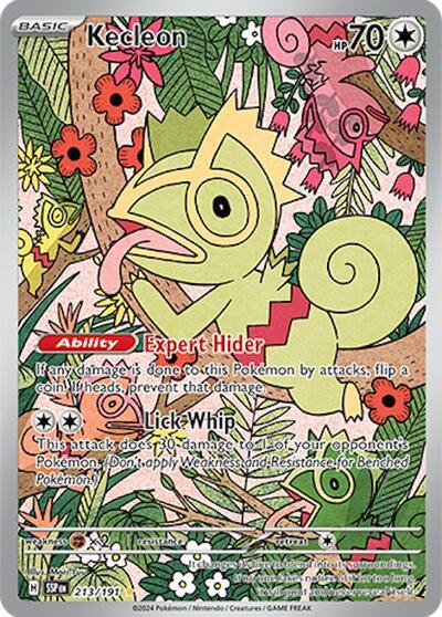 Kecleon 213 191 (SSP) #213/191 Illustration Rare (Holofoil Near Mint) SV08: Surging Sparks Pokemon: 2024