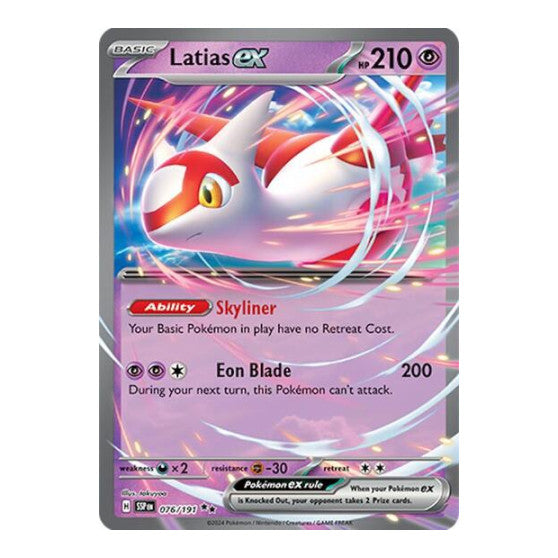 Latias ex - 076/191 (SSP) #076/191 Double Rare (Holofoil Near Mint) SV08: Surging Sparks Pokemon: 2024