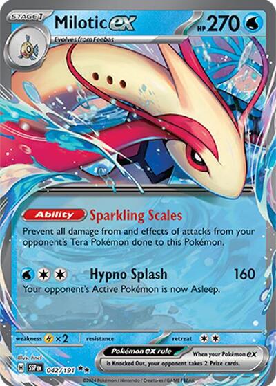 Milotic ex 042 191 (SSP) #042/191 Double Rare (Holofoil Near Mint) SV08: Surging Sparks Pokemon: 2024