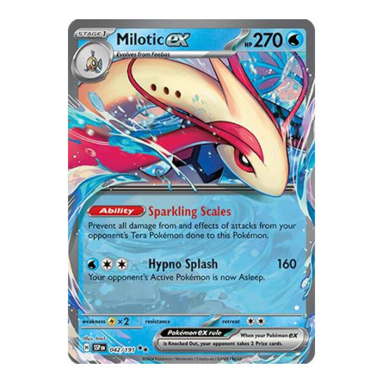 Milotic ex - 042/191 (SSP) #042/191 Double Rare (Holofoil Near Mint) SV08: Surging Sparks Pokemon: 2024