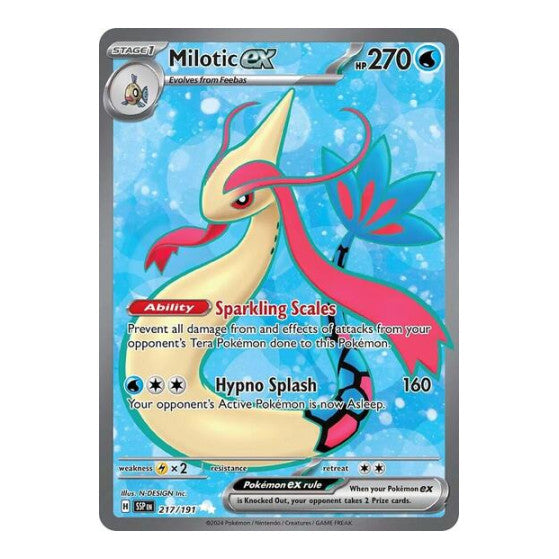 Milotic ex - 217/191 (SSP) #217/191 Ultra Rare (Holofoil Near Mint) SV08: Surging Sparks Pokemon: 2024