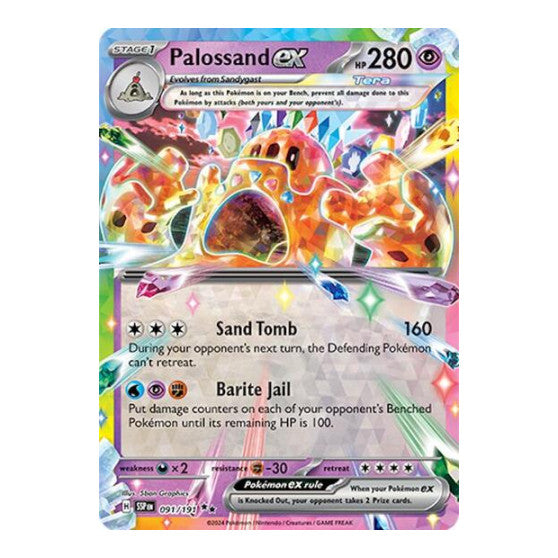 Palossand ex - 091/191 (SSP) #091/191 Double Rare (Holofoil Near Mint) SV08: Surging Sparks Pokemon: 2024