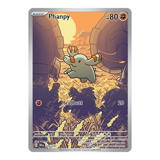 Phanpy - 205/191 (SSP) #205/191 Illustration Rare SV08: Surging Sparks Pokemon: 2024