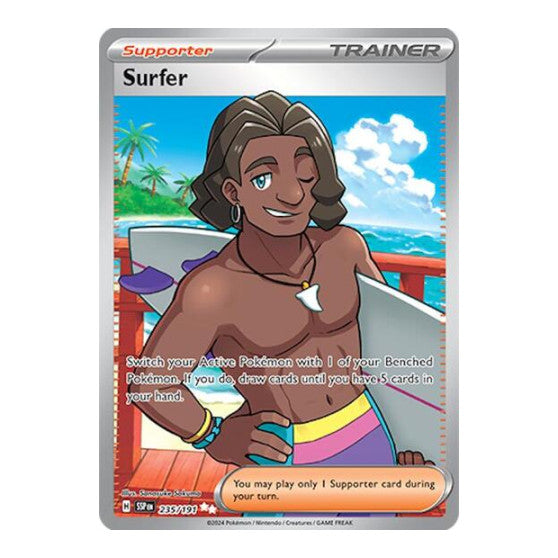Surfer - 235/191 (SSP) #235/191 Ultra Rare (Holofoil Near Mint) SV08: Surging Sparks Pokemon: 2024