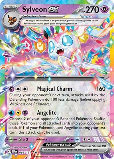 Sylveon ex (SSP) #086/191 Double Rare (Holofoil Near Mint) SV08: Surging Sparks Pokemon: 2024