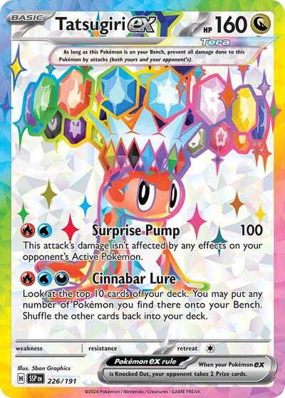 Tatsugiri ex 226 191 (SSP) #226/191 Ultra Rare (Holofoil Near Mint) SV08: Surging Sparks Pokemon: 2024