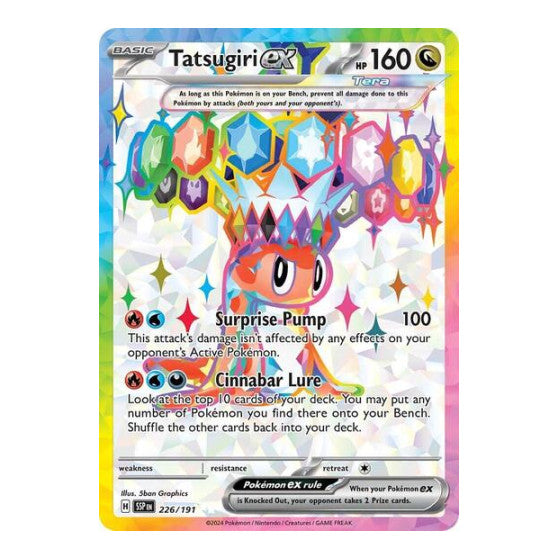 Tatsugiri ex - 226/191 (SSP) #226/191 Ultra Rare (Holofoil Near Mint) SV08: Surging Sparks Pokemon: 2024