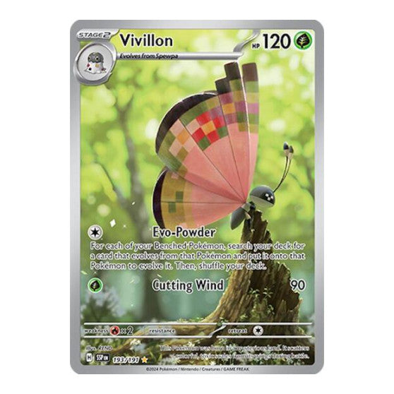 Vivillon - 193/191 (SSP) #193/191 Illustration Rare (Holofoil Near Mint) SV08: Surging Sparks Pokemon: 2024