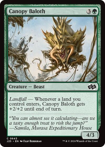Canopy Baloth (J25) #643 Common (Lightly Played) Foundations Jumpstart Magic: The Gathering: 2024