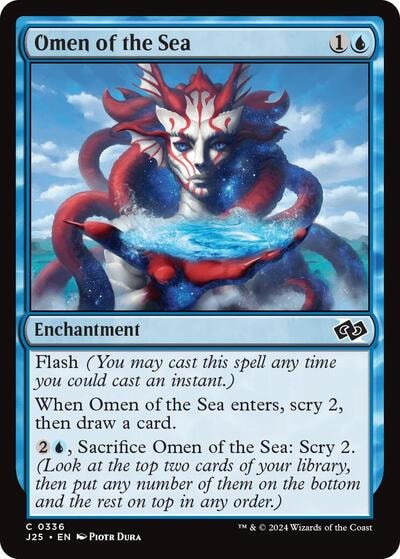 Omen of the Sea (J25) #336 Common (Lightly Played) Foundations Jumpstart Magic: The Gathering: 2024