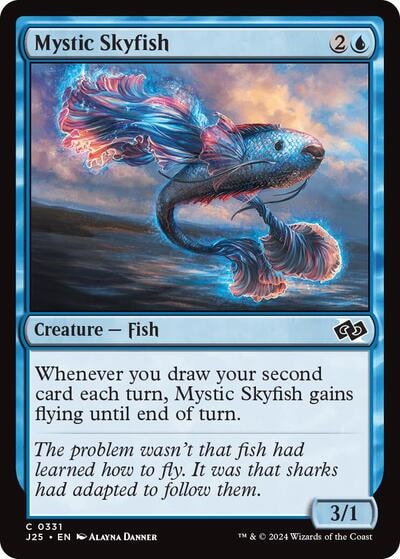 Mystic Skyfish (J25) #331 Common (Lightly Played) Foundations Jumpstart Magic: The Gathering: 2024