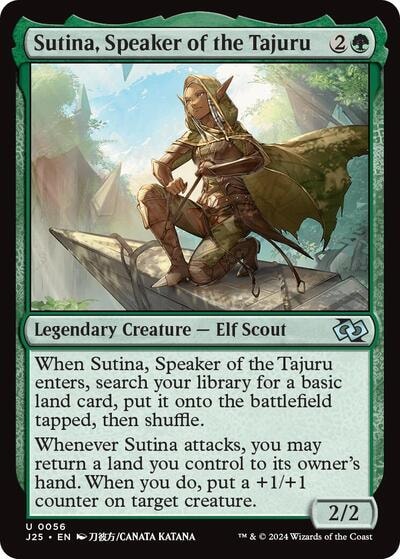 Sutina Speaker of the Tajuru Anime (J25) #56 Uncommon (Lightly Played) Foundations Jumpstart Magic: The Gathering: 2024