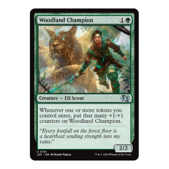 Woodland Champion (J25) #741 Uncommon (Lightly Played) Foundations Jumpstart Magic: The Gathering: 2024