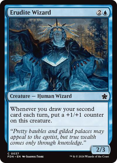 2024 Magic: Foundations (FDN) - Erudite Wizard (#37, Common) (Lightly Played)