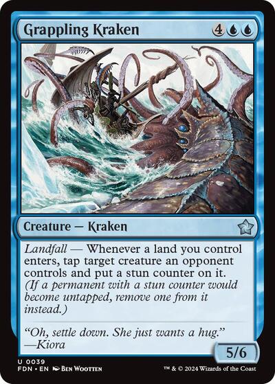 Grappling Kraken (FDN) #39 Uncommon (Lightly Played) Foundations Magic: 2024