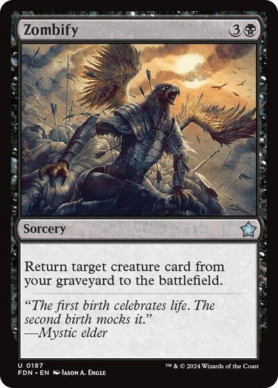 Zombify (FDN) #187 Uncommon (Lightly Played) Foundations Magic: 2024