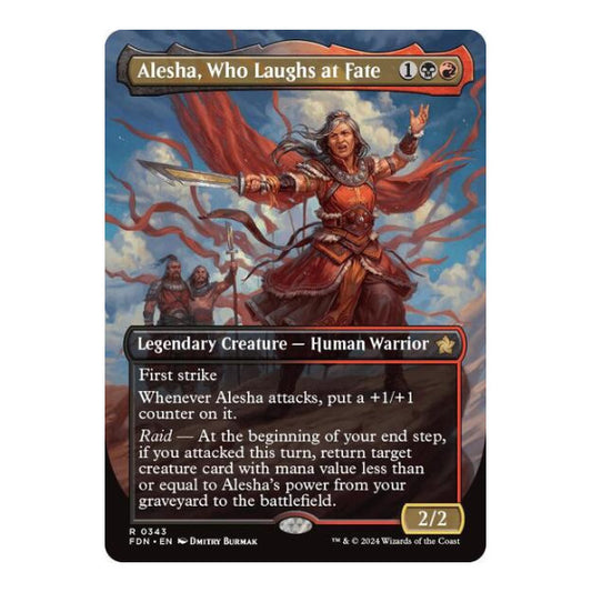 Alesha, Who Laughs at Fate (Borderless) (FDN) #343 Rare (Lightly Played) Foundations Magic: The Gathering: 2024