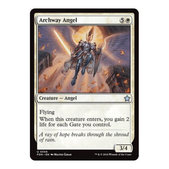 Archway Angel (FDN) #566 Uncommon (Lightly Played) Foundations Magic: The Gathering: 2024