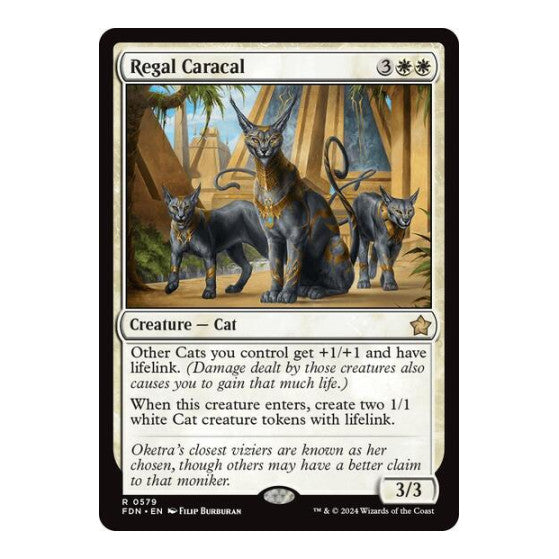Regal Caracal (FDN) #579 Rare (Lightly Played) Foundations Magic: The Gathering: 2024