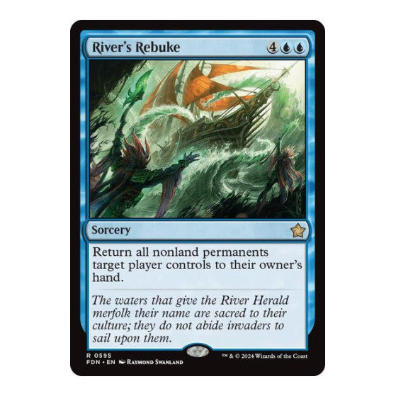Rivers Rebuke (FDN) #595 Rare (Lightly Played) Foundations Magic: The Gathering: 2024
