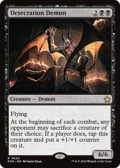 Desecration Demon (FDN) #603 Rare (Moderately Played) Foundations Magic: The Gathering: 2024