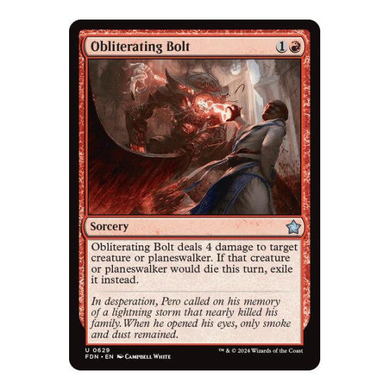 Obliterating Bolt (FDN) #629 Uncommon (Lightly Played) Foundations Magic: The Gathering: 2024