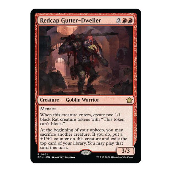 Redcap Gutter Dweller (FDN) #631 Rare (Lightly Played) Foundations Magic: The Gathering: 2024