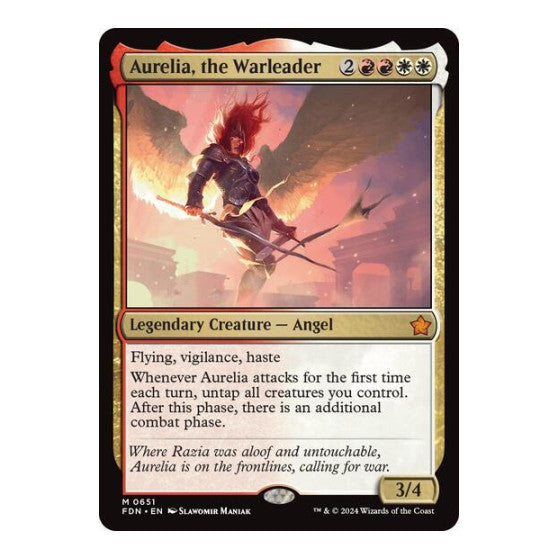 Aurelia the Warleader (FDN) #651 Mythic Rare (Lightly Played) Foundations Magic: The Gathering: 2024