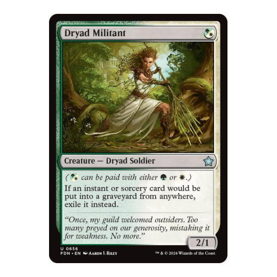 Dryad Militant (FDN) #656 Uncommon (Lightly Played) Foundations Magic: The Gathering: 2024