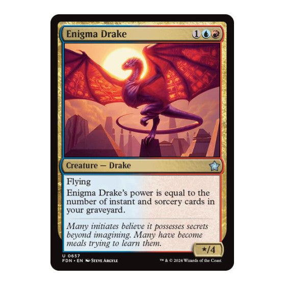 Enigma Drake (FDN) #657 Uncommon (Lightly Played) Foundations Magic: The Gathering: 2024