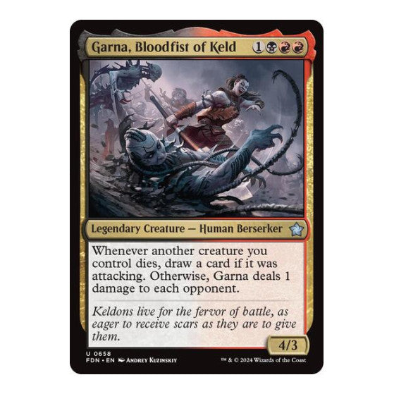 Garna Bloodfist of Keld (FDN) #658 Uncommon (Lightly Played) Foundations Magic: The Gathering: 2024
