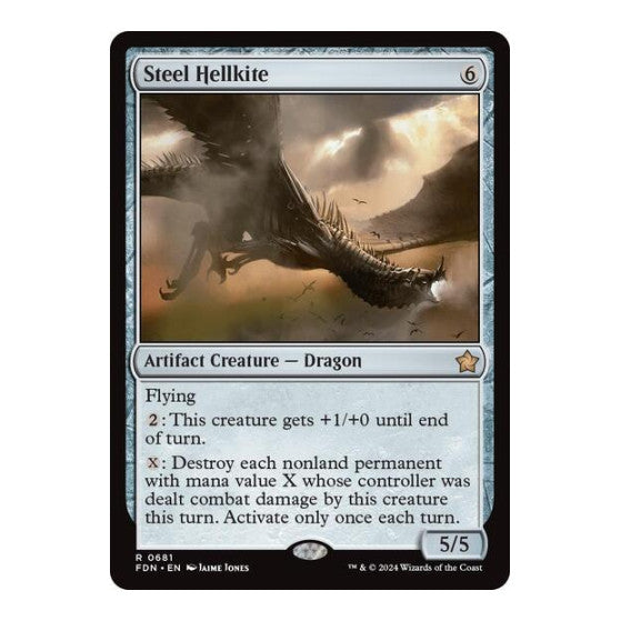 Steel Hellkite (FDN) #681 Rare (Lightly Played) Foundations Magic: The Gathering: 2024