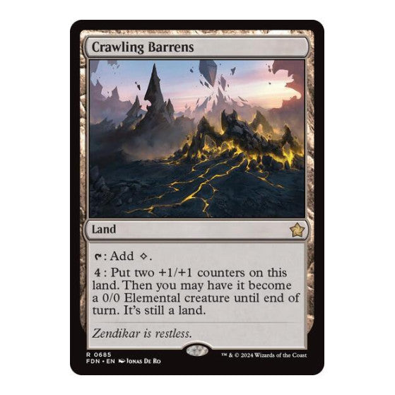 Crawling Barrens (FDN) #685 Rare (Lightly Played) Foundations Magic: The Gathering: 2024