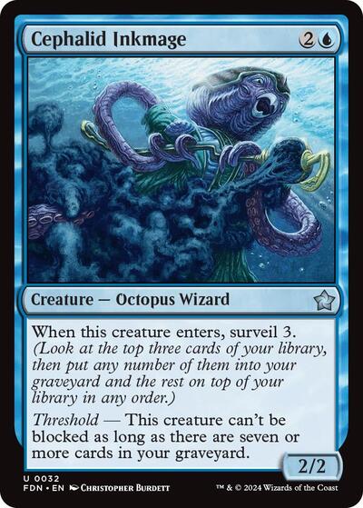 Cephalid Inkmage (FDN) #32 Uncommon (Lightly Played) Foundations Magic: 2024