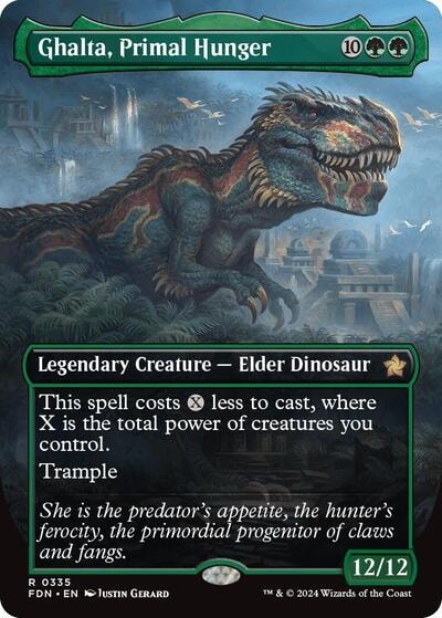 Ghalta Primal Hunger Borderless (FDN) #335 Rare (Near Mint) Foundations Magic: The Gathering: 2024