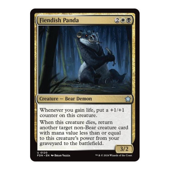 Fiendish Panda (FDN) #120 Uncommon (Lightly Played) Foundations Magic: The Gathering: 2024