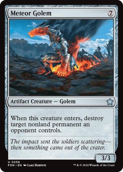 Meteor Golem (FDN) #256 Uncommon (Lightly Played) Foundations Magic: The Gathering: 2024