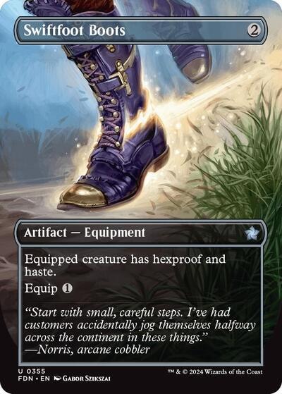 Swiftfoot Boots Borderless (FDN) #355 Uncommon (Lightly Played) Foundations Magic: The Gathering: 2024