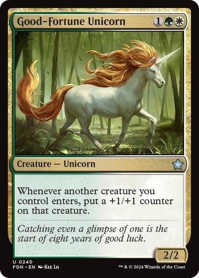 Good Fortune Unicorn (FDN) #240 Uncommon (Lightly Played) Foundations Magic: The Gathering: 2024